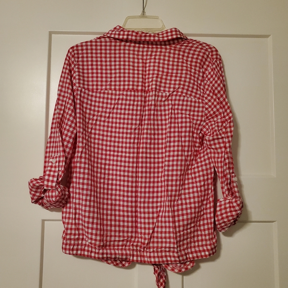 Pink plaid button-up - Picture 3 of 5